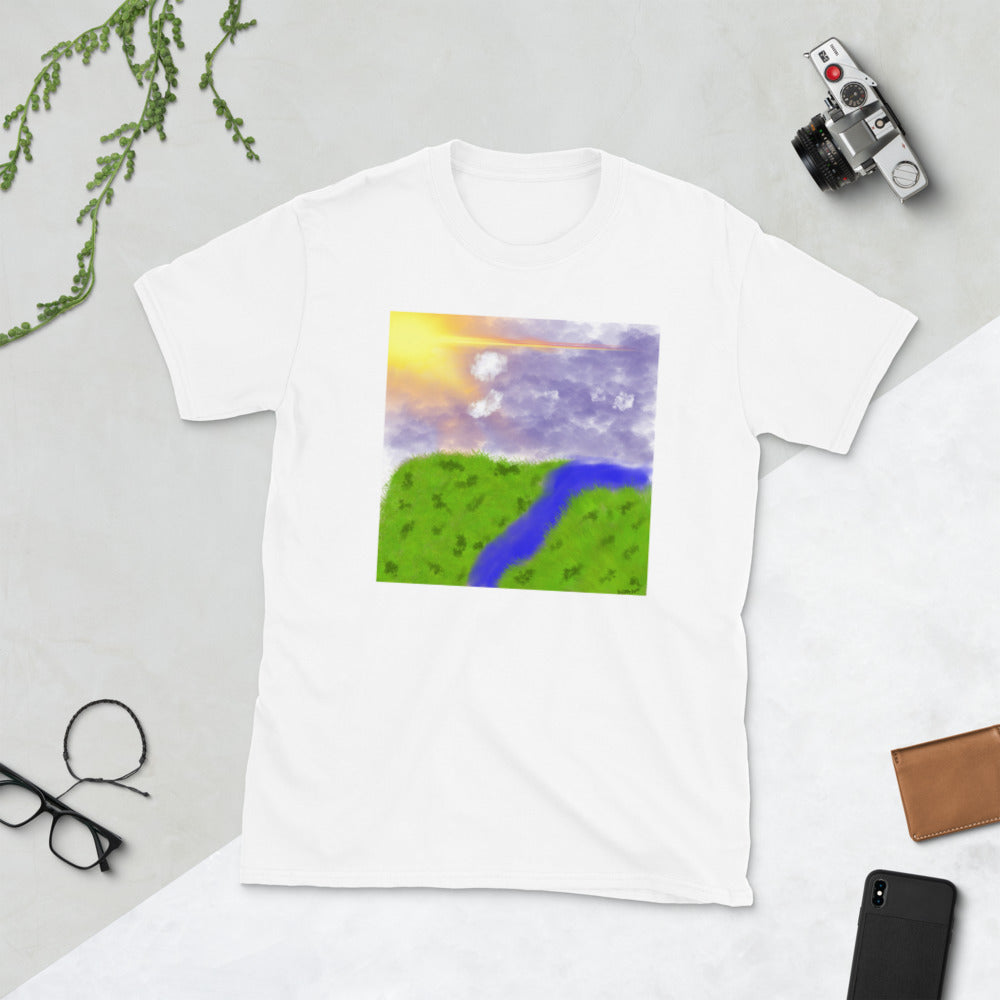 Short-Sleeve T-Shirt "Grass / Creek landscape"